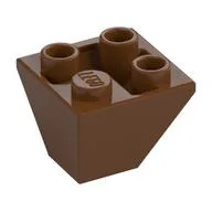 Brick Sloped Inverted 45° 2 x 2 Double Convex, Reddish Brown