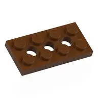 Technic Plate 2 x 4 [3 Holes], Reddish Brown