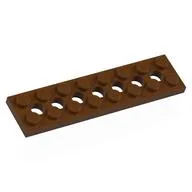 Technic Plate 2 x 8 [7 Holes], Reddish Brown