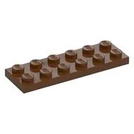 Plate 2 x 6, Reddish Brown