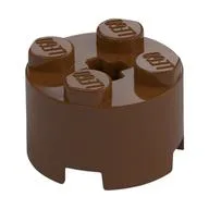 Brick Round 2 x 2 with Axle Hole, Reddish Brown
