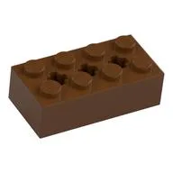 Brick Special 2 x 4 with 3 Axle Holes, Reddish Brown