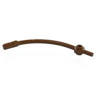 Bar Curved with Axle End and 1 x 1 Round Plate, Reddish Brown
