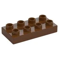Duplo Plate 2 x 4, Reddish Brown