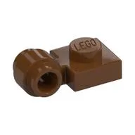 Plate Special 1 x 1 with Clip Light, Bar Hole [Thick Ring], Reddish Brown