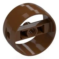 Technic Cylinder 4 x 4 with Pin Holes and Centre Bar, Closed Sides on Bar, Reddish Brown