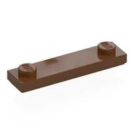 Plate Special 1 x 4 with 2 Studs with Groove [New Underside], Reddish Brown