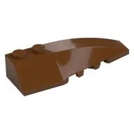 Brick Wedged, Curved 6 x 2 Right, Inner Ridges, Reddish Brown