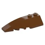 Brick Wedged, Curved 6 x 2 Left, Inner Ridges, Reddish Brown