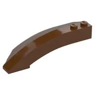 Brick Wedged, Curved 8 x 3 x 2 Open Right, Reddish Brown
