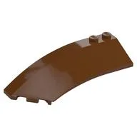 Brick Wedged, Curved 8 x 3 x 2 Open Left, Reddish Brown