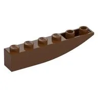 Brick Curved Inverted 6 x 1, Reddish Brown