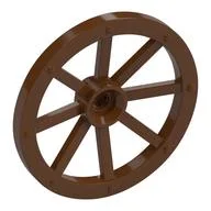 Wheel Wagon Large (33mm D.), hole notched for wheels holder pin, Reddish Brown