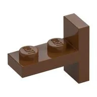 Bracket 1 x 2 with 1 x 2 Vertical Studs, Reddish Brown