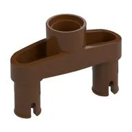 Technic Pin Connector 3L with 2 Pins and Center Hole [Pin Ridges Across Part], Reddish Brown