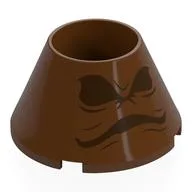 Cone 4 x 4 x 2 Hollow No Studs with Sorting Hat Print, Reddish Brown