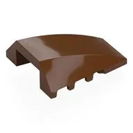 Brick Wedged, Curved 4 x 4 No Top Studs, Reddish Brown