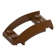 Wheel Arch, Curved Wedge 4 x 3 with 2 x 2 Opening and 4 Studs, Reddish Brown