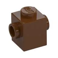 Brick Special 1 x 1 with Studs on 2 Sides, Reddish Brown
