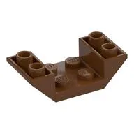 Brick Sloped Inverted 45° 4 x 2 Double with 2 x 2 Recessed, Reddish Brown