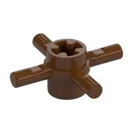 Technic Axle Connector Hub with 4 Bars at 90°, Reddish Brown
