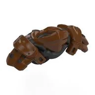 Minifig Neckwear Armour Ninja with Pearl Titanium Katana Holder Pattern, Reddish Brown