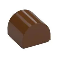 Brick Curved 1 x 1 x 2/3 Double Curved Top, No Studs, Reddish Brown