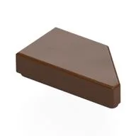 Tile 1 x 2 with Stud Notch Left, Reddish Brown