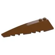 Brick Wedged, Curved 10 x 3 Left, Reddish Brown