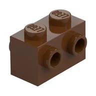 Brick Special 1 x 2 with Studs on 2 Sides, Reddish Brown