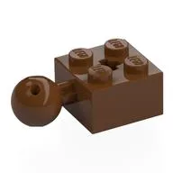 Technic Brick Special 2 x 2 with Ball and Axle Hole, with 6 Holes in Ball, Reddish Brown