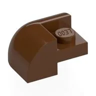 Brick Round, Curved 2 x 2 x 1, Corner, Reddish Brown