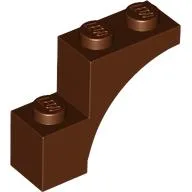 Brick Arch 1 x 3 x 2, Straight End, Reddish Brown