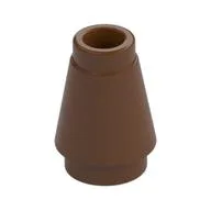 Cone 1 x 1 [Top Groove], Reddish Brown