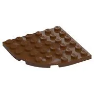 Plate Round Corner 6 x 6, Reddish Brown