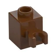 Brick Special 1 x 1 with Clip Vertical [Open O Clip, Hollow Stud], Reddish Brown