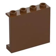 Panel 1 x 4 x 3 [Side Supports / Hollow Studs], Reddish Brown