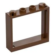 Window 1 x 4 x 3 without Shutter Tabs, Reddish Brown