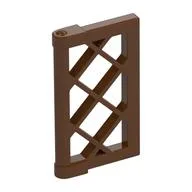 Window 1 x 2 x 3 Pane Latticed with Thick Corner Tabs, Reddish Brown