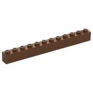 Brick 1 x 12, Reddish Brown