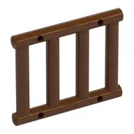 Bar 1 x 4 x 3 [End Tabs], Reddish Brown