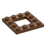 Plate Special 4 x 4 with 2 x 2 Opening, Reddish Brown
