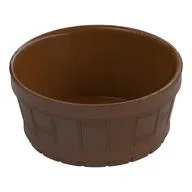 Barrel Half Large with Axle Hole, Reddish Brown