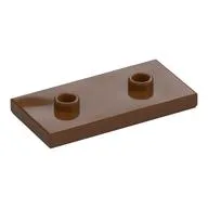 Plate Special 2 x 4 with Groove and Two Center Studs (Jumper), Reddish Brown