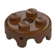 Plate Special Round 2 x 2 with Melting Drops/Icing on Sides, Reddish Brown