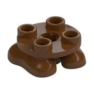 Feet, 2 x 2 x 2/3 with 4 Studs on Top, Reddish Brown