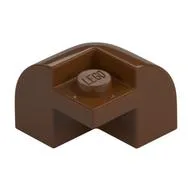 Brick Round, Curved 2 x 2 x 1 1/3, Corner, Reddish Brown