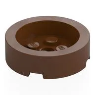 Brick Round 4 x 4 with Recessed Center, Reddish Brown