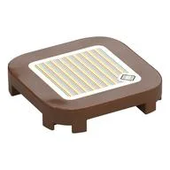 Tile Round Corners 4 x 4 x 2/3 with Wiggler and Barcode Print (Sticker), Reddish Brown