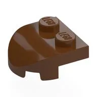 Brick Wedged, Rounded 2 x 2 with Curved Front, 2 Studs, Reddish Brown